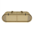 Manhattan Comfort - Olivia commode double moderne 71,3" - chêne naturel et or-Garantie limitée du fabricant de 30 jours