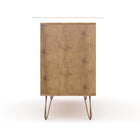 Manhattan Comfort - Rockefeller commode moderne mi-siècle 35,24" - nature et gris texturé-Garantie limitée du fabricant de 30 jours