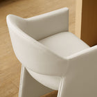 Modway - Talia 37 pouces Cuir végane Tabouret de comptoir - Albâtre-Larges accoudoirs angulaires
