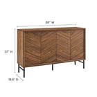 Modway - Harper Chevron Buffet - Noyer-Étagères ajustables