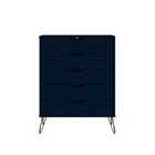 Manhattan Comfort - Ensemble de commodes de chambre à coucher Rockefeller style milieu du siècle moderne - Tatiana bleu minuit - ensemble de 3-21,57 po L x 35,31 po l x 44,57 po H