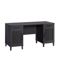 Sauder - La Collection Tiffin Line Bureau - Finition Raven Oak-Deux tiroirs de rangement avec glissières à extension complète 