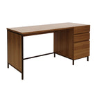 Sully Bay St. - Bureau à 3 tiroirs - Noyer-Bureau compact, idéal pour les étudiants et les jeunes professionnels