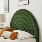Modway - Solana Arqué Performance Velvet Lit plateforme Queen, Vert mousse-Rembourrage en mousse dense