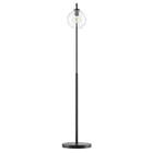 Modway - Silo Globe de verre Verre et métal Lampe sur pied, Noir-Cordon d’alimentation noir avec interrupteur au sol