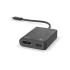 BlueDiamond - Convertisseur USB-C vers HDMI + Livraison de puissance 100 W-Connecteur USB-C : câble USB-C de 15 cm qui connecte votre appareil hôte à un écran et une source d’alimentation via un seul port
