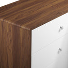 Modway - Transmit 3 tiroirs Poitrine, Blanc noyer-Assemblée requise
