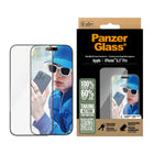 PanzerGlass - Ultra-Wide Fit Protecteur d'écran iPhone 16 Pro - Transparent-Garde votre appareil à l'abri de vos tâtonnements, chutes et fissures quotidiens