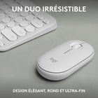 Logitech - Slim Bluetooth Combo, clavier et souris sans fil - Blanc-Pourquoi ne pas avoir les deux? cet ensemble souris et clavier ultra-fin et portable, fabriqué avec du plastique recyclé(1), est léger, compact, et vous suit dans vos déplacements