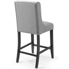 Modway - Baron Tissu rembourré Tabouret de comptoir - Gris clair - Ensemble de 2-Capsules de pied non marquées