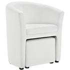 Modway - Divulge Fauteuil et ottoman - Blanc-Ottoman de rangement libre rangé