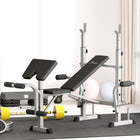 Soozier - Banc de musculation réglable avec support à squat, gris-Banc réglable à 3 positions pour des exercices à plat ou inclinés 