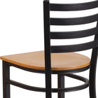 Flash Furniture - Tabouret de restaurant de la série HERCULES en métal noir avec dossier échelle - siège en bois naturel-Cadre en acier de calibre 18