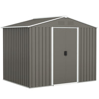Outsunny - Remise de rangement extérieure 8 pi x 6 pi - gris clair-Sert d’abri à outils, d’abri à vélos, d’abri pour scooter électrique ou de rangement pour poubelles de jardin
