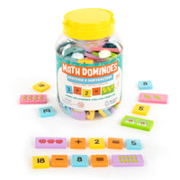 Educational Insights - Dominos mathématiques — Addition et soustraction - Ensemble de 102-Stimulez votre apprentissage ! Pratiquez la reconnaissance des nombres, l'addition et la soustraction avec des dominos colorés