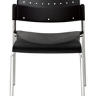 Global - Chaise empilable Sonic, nocturne avec un bâti noir-Assise et dossier en polypropylène