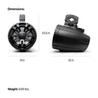 SoundExtreme - ET08 ExtremeTower Powersports - Ensemble de 2 haut-parleurs passifs câblés de 8 po, étanches à l’eau et noirs-Haut-parleurs à del multicolores: DEL RVB adressables pour vous donner le contrôle de chaque DEL individuellement (contrôleur d’éclairage à DEL externe requis et vendu séparément)