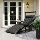 Outsunny - Chaise de bronzage pliante - chaise longue avec auvent - gris foncé-La structure en acier avec revêtement en poudre assure une solidité et un soutien optimal