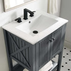 Modway - Steam 24" Vanette de salle de bain - Gris blanc-Conception des lattes verticales