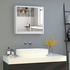 HOMCOM - Armoire à pharmacie murale avec miroir - blanc-Étagère réglable pour répondre à vos besoins de rangement   