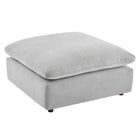 Modway - Commix Duvet Rempli Trop Rempli Performance Velvet Ottoman - Gris clair-Construction en bois massif
