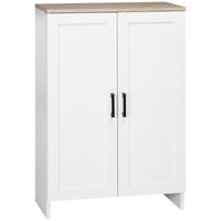 HOMCOM - Armoire de rangement 23,6 po L avec doubles portes - blanc-Une armoire offre un espace de rangement ample pour les fournitures quotidiennes 