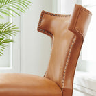 Modway - Curve Cuir végane Chaise à manger - Tan-Rembourrage en cuir végane