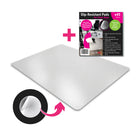 Floortex - Polycarbonate Chairmat for Hard Floors, Anti-Slip Rectangle - 36 po x 48 po-Comprend 45 pastilles autocollantes transparentes