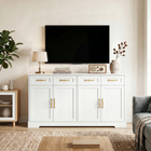 HOMCOM - Buffet de style ferme moderne 55 po avec portes et tiroirs de rangement multiples - blanc-La structure solide supporte en toute sécurité jusqu’à 198 lb au total et comprend un kit de sécurité anti-basculement