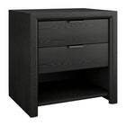 Hudson&Canal - Table de chevet rectangulaire Clarice 24 po, grain noir-Design moderne et contemporain pour votre chambre, les chambres d'amis ou tout autre endroit où vous avez besoin d'un peu plus d'espace de rangement