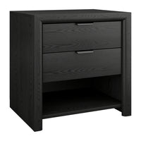 Hudson&Canal - Table de chevet rectangulaire Clarice 24 po, grain noir-Design moderne et contemporain pour votre chambre, les chambres d'amis ou tout autre endroit où vous avez besoin d'un peu plus d'espace de rangement