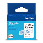 Brother - BTAG133 Ruban non laminé transparent avec texte bleu authentique pour étiqueteuse P-touch, 12 mm (L) x 4 m (l)-Faites confiance à Brother pour tous vos projets.Pour tous vos besoins en matière d’étiquetage, faites confiance à Brother, la marque d’étiqueteuses la plus fiable au Canada.