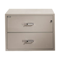 Gardex – Classeur latéral à 2 tiroirs, résistant au feu, 29 haut. x 38 3/4 larg. x 23 1/2 prof. (po), beige (GXGL-402-BE)-Classeur latéral à 2 tiroirs, résistant au feu, certifié UL, 38 3/4 po de largeur, format légal ou lettre
