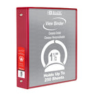 BAZIC Products - 1.5 po 3-Ring View Binder with 2 Pockets - Red - 6 Pack-Effacer la couverture de la vue sur le devant, le noir et le côté
