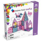 Magna-Tiles - Ensemble de construction magnétique Castle de 25 pièces-Ce Qui Est Inclus: 25 pièces magnétiques, dont 1 pont-levis, 1 dragon, 1 personnage royal, 1 escalier en colimaçon, 1 balcon, 2 fenêtres, 2 triangles équilatéraux, 2 quarts de cercle, 4 triangles isocèles (2 pailletés, 2 standard) et 10 carrés (4 pailletés, 6 standard). 