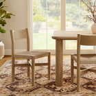 Modway - Alvia Bois Fauteuil d’appoint de salle à manger avec siège tressé - Chêne vieilli-X-Stretcher Support Base