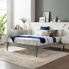 Modway - June Bois Cadre complet de plate-forme, Gris-Capacité de poids : 600 lb