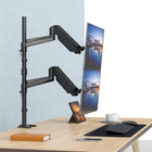 SHOPPINGALL Bras de moniteur extra-long à double vérin à gaz, empilé verticalement, pour écrans 15"-32"  - SA-GA24L-Noir-12