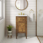 Modway - Elysian 18" Vanette de salle de bain - Brun blanc-Trous centraux de 8"