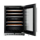 Kucht - Cellier 24 po, 52 bouteilles, double zone - Acier inoxydable -Installation sous comptoir ou autonome 