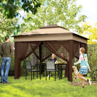Outsunny - Abri soleil pliant 10.7 pi l x 10.7 pi L avec couverture de toit UV30+ - Beige-Offre de l’ombre pour 6 à 9 personnes avec beaucoup d’espace