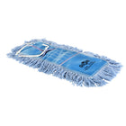 Globe Commercial - Pro-Stat Vadrouille à Épousseter avec attaches Bleu - 18 po x 5 po-Support à nouer pour un enfilage et un retrait faciles des têtes de vadrouille