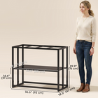 PawHut - Meuble pour aquarium 40 gallons avec étagère de rangement-La finition noire poudrée résiste à l’humidité et facilite le nettoyage  

