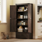 HOMCOM - Armoire de rangement de cuisine 69 po haute avec étagères réglables - brun café-Le design anti-basculement assure une sécurité renforcée 