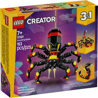 LEGO - Creator Wild Animal Araignée surprenante - 153 pièces-Coffret de jeu pour les enfants de 7 ans et plus pour créer et recréer 3 animaux sauvages différents