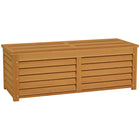 Outsunny - Coffre de terrasse 176L avec 2 charnières de sécurité - Marron clair-Espace de rangement intérieur d'une capacité de 46,5 gallons (176 L)