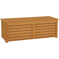 Outsunny - Coffre de terrasse 176L avec 2 charnières de sécurité - Marron clair-Espace de rangement intérieur d'une capacité de 46,5 gallons (176 L)