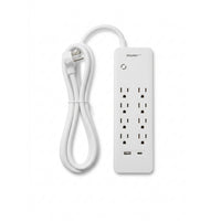 Staples Tech – Parasurtenseur à 8 prises de 2 100 J avec ports USB‑A et USB‑C – Câble de 5 pi – Blanc-Offre une protection contre les surtensions de 2 100 J afin de protéger les appareils électroniques contre les pics de tension