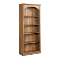 Sauder - Bibliothèque Arch à 5 tablettes - Mangue Sindoori-Rangement multi-pièces: cette bibliothèque fonctionnelle peut répondre à vos besoins de rangement dans différentes pièces : salon, bureau, cuisine, atelier ou salle de bain