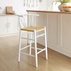 Modway - Amish Tabouret de bar - Blanc-Dossier découpé en forme de V